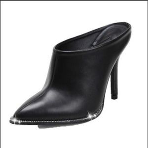 Black Rhinestone Trim mule heel